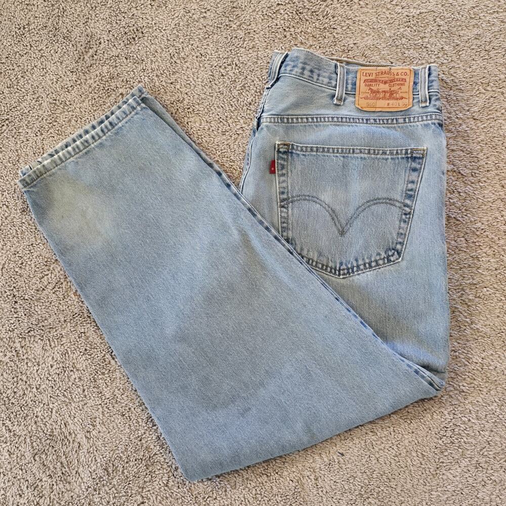 LEVIS MENS BLUE JEANS 560 40x30 COMFORT FIT LOOSE TAPERED COTTON DENIM 2006